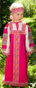 Детский Русский Народный фольклорный костюм «Дуняша» для девочек