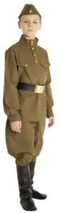 Детский костюм ВОВ «Гимнастерка» с брюками "Галифе" (Бязь 100% Хлопок) для мальчиков (подростковый)