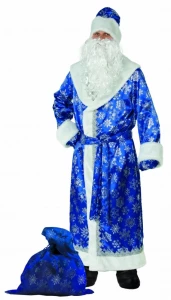 Новогодний костюм «Дед Мороз» (синий) для взрослых
