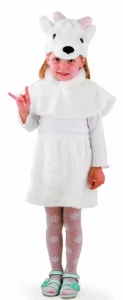 Детский карнавальный костюм «Козочка белая» для девочек