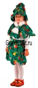 Детский карнавальный новогодний костюм «Ёлочка Красавица» для девочек