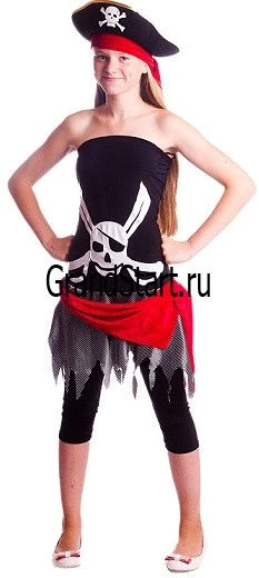 Детский карнавальный костюм Пиратка «Альма» (подростковый) для девочек