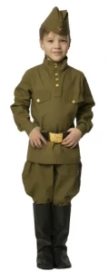 Детская Военная форма - Гимнастёрка ВОВ с брюками "Галифе" (Бязь 100% Хлопок) для мальчиков
