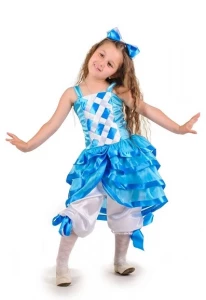 Детский карнавальный костюм «Мальвина» голубая для девочек