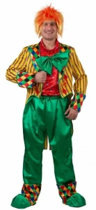 Карнавальный костюм Клоун «Кеша» (жёлтый, зелёный, синий) для взрослых