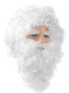Новогодний парик с бородой и бровями «Деда Мороза» для взрослых