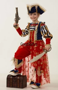 Детский карнавальный костюм Пиратка «Морская» для девочек