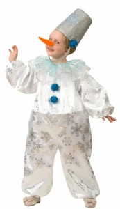 Детский карнавальный новогодний костюм Снеговик «Снежок» для мальчиков и девочек