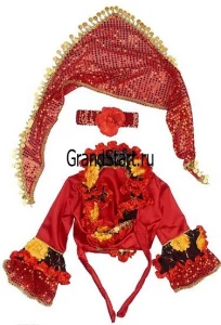 Детский карнавальный костюм «Цыганка-Гадалка» красная для девочек