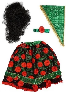 Детский карнавальный костюм «Цыганка-Гадалка» зеленая для девочек