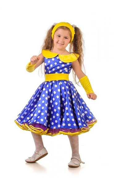 Детский карнавальный костюм «Стиляга» в горошек для девочек