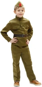 Детский Военный костюм «Солдат» ВОВ гимнастерка с брюками для мальчиков