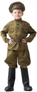 Детский Военный костюм «Сержант» ВОВ гимнастерка с брюками "Галифе" (в сапогах) для мальчиков