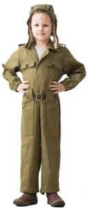 Детский Военный костюм Солдат «Танкист» Великой Отечественной Войны для мальчиков