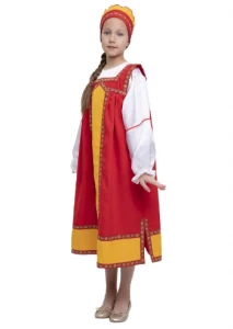 Детский карнавальный Русский Народный костюм «Алёнушка» для девочек