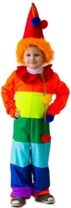 Детский карнавальный костюм Клоун «Радуга» для мальчиков и девочек