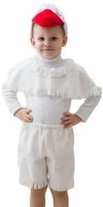 Детский карнавальный костюм «Гусь» (белый) для мальчиков и девочек
