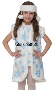 Детский маскарадный новогодний костюм «Снежинка» для девочек