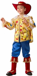 Детский карнавальный костюм «Кот в сапогах» Сказочный для мальчиков