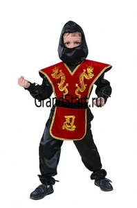 Детский карнавальный костюм «Ниндзя» (красный) для мальчиков