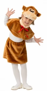 Детский карнавальный костюм Обезьянка «Малышка» (мех) для девочек