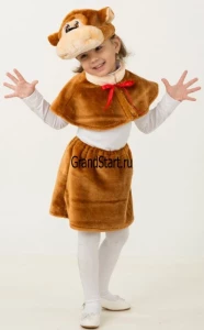 Детский карнавальный костюм Обезьянка «Малышка» (мех) для девочек