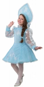Детский маскарадный костюм «Снегурочка» для девочек