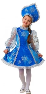 Детский новогодний костюм «Снегурочка» (велюр) для девочек