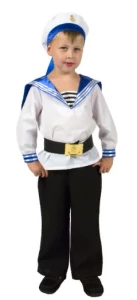 Детский карнавальный костюм Матрос «Люкс» с брюками для мальчиков