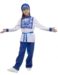 Детский карнавальный костюм «Гжель» (подростковый) для мальчиков