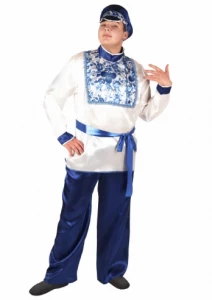 Русский Народный Национальный костюм «Гжель» мужской для взрослых