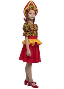 Детский карнавальный костюм Русский народный Хохломской «Сувенир» подростковый для девочек