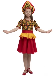 Детский карнавальный костюм Русский народный Хохломской «Сувенир» подростковый для девочек