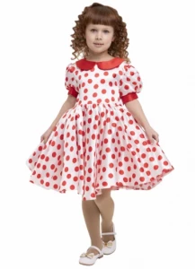 Детское Нарядное Платье «Красный Горох» для девочек