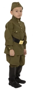 Детский костюм ВОВ «Гимнастерка» с брюками "Галифе" (Саржа) для мальчиков