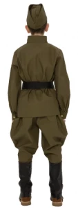 Детский костюм времён ВОВ «Гимнастерка» с брюками "Галифе" (Саржа) для мальчиков (подростковый)