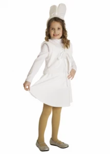 Детский карнавальный костюм «Зайка» белая для девочек