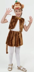 Детский карнавальный костюм «Обезьянка» (подростковый) для девочек