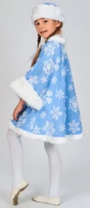 Детский карнавальный новогодний костюм «Снегурочка» (мех) для девочек