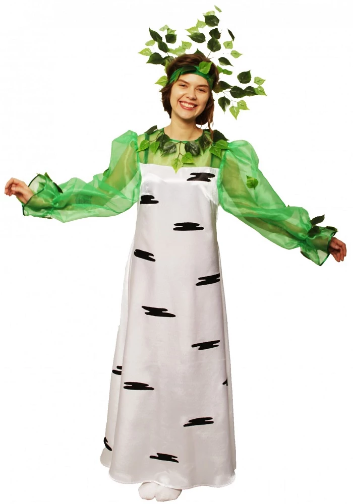 Карнавальный костюм Березка аппликация: Платье, кокошник (Россия) купить в Уфе