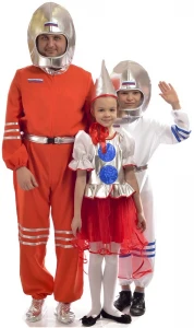 Костюм «Космонавт» (в серебристом шлеме) мужской для взрослых
