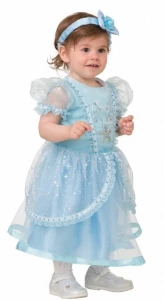 Детский карнавальный костюм Принцесса «Золушка» (малютка) голубая для девочек