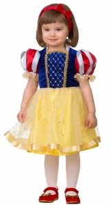 Детский карнавальный костюм Принцесса «Белоснежка» (малютка) для девочек