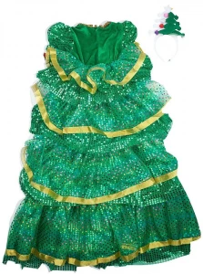 Детский карнавальный новогодний костюм Елочка «Царица» для девочек