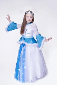 Детский новогодний костюм Снежинка «Снежная» для девочек
