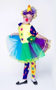Детский карнавальный костюм Клоунесса «Инесса» для девочек
