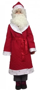 Детский новогодний костюм «Дед Мороз» (красный) подростковый для мальчиков