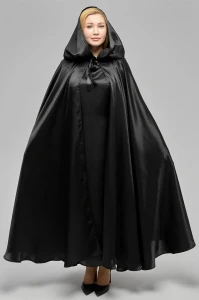 Плащ «Инферно» чёрный с капюшоном для взрослых