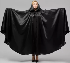 Плащ «Инферно» чёрный с капюшоном для взрослых