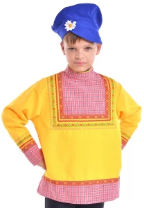 Детский Русский Народный головной убор «Картуз» (синий) для мальчиков